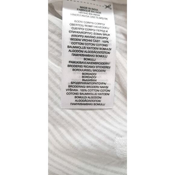 Ralph Lauren Boho Peplum Top Womens Sz S Petite White Lace Fringe Embroidery - Picture 7 of 7